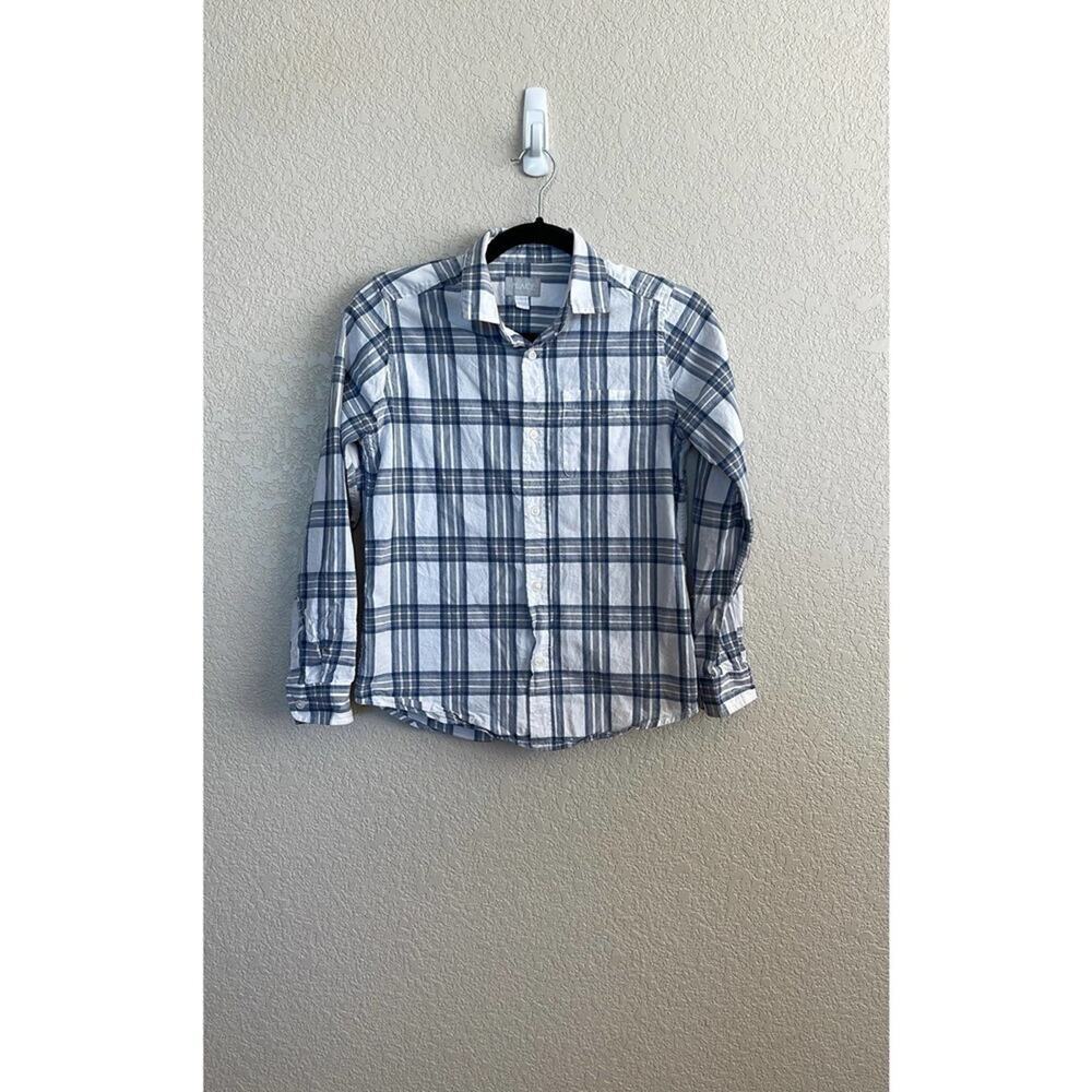 The Children's Place Boy's Blue White Shirt by Place Size 10-12 Casual Preppy